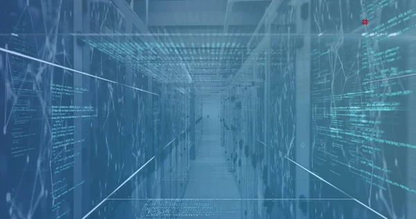 Composizione Del Trattamento Dei Dati Server Room Concetto Globale Tecnologia — Foto Stock