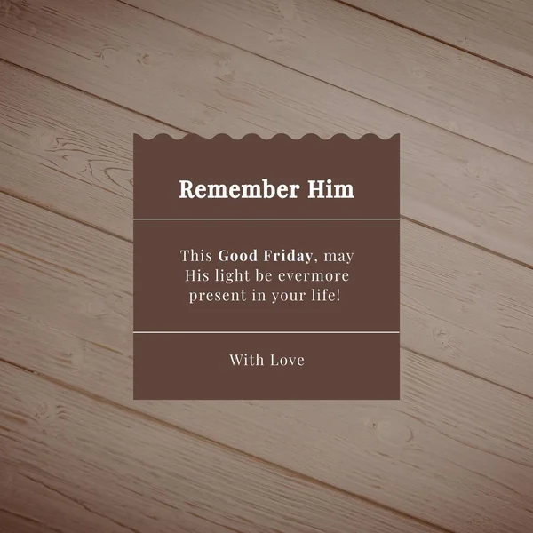 Composition of good friday text and copy space on brown and wooden background. Good friday, christianity, faith and religion concept digitally generated image.