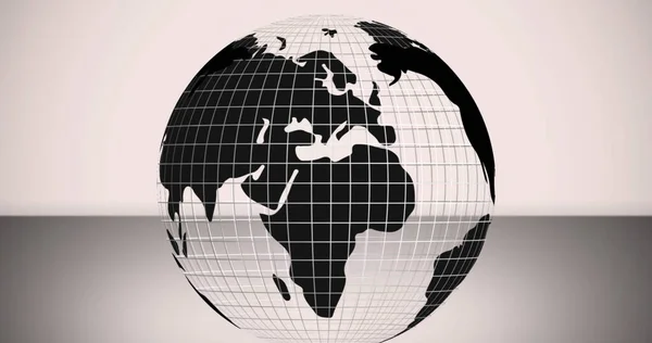 灰色の背景に白い地球の画像 グローバルビジネス ネットワーク 接続の概念デジタル生成された画像 — ストック写真