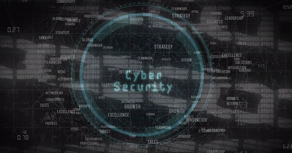 Sammansättning Databehandling För Cybersäkerhet Över Omfattning Och Kedjor Globalt Online — Stockfoto