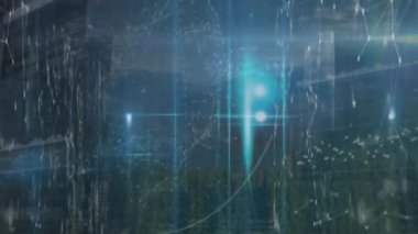 Bağlantılar ve veri işleme ağlarının animasyonu. Küresel iş, finans, hesaplama ve veri işleme kavramı dijital olarak oluşturulmuş video.