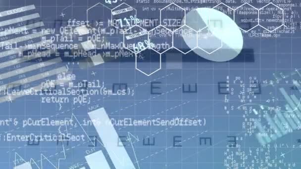 Animation Hexagon Patterns Computer Language Infographic Interface Symbols Digital Composite — Stock Video