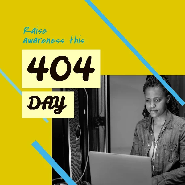 Skład Podnieść Świadomość Ten 404 Dniowy Tekst Nad Afrykańską Amerykańską — Zdjęcie stockowe