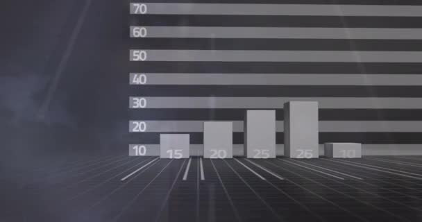 Animation Der Statistischen Datenverarbeitung Gegen Overhead Ansicht Des Stadtverkehrs Business — Stockvideo