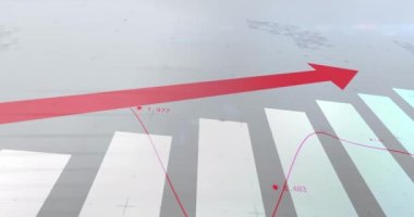 Okla finansal veri işleme animasyonu. Küresel iş, finans, hesaplama ve veri işleme kavramı dijital olarak oluşturulmuş video.