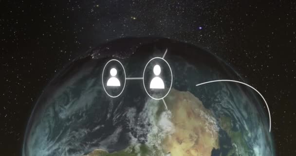 Animation Von Verbindungen Und Globus Mit Datenverarbeitung Globale Digitale Schnittstelle — Stockvideo