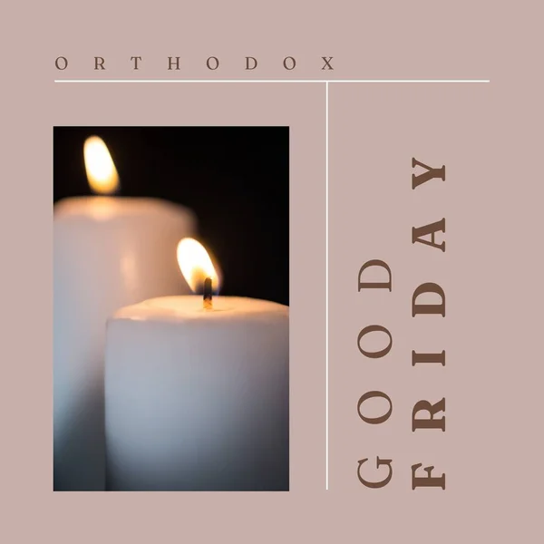 Bild Ortodoxa Bra Fredagstext Över Ljus God Fredag Och Firande — Stockfoto