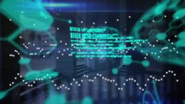 Tıbbi veri işleme animasyonu ve şehir trafiğinin hızlandırılmasına karşı mavi ışık noktası. Tıbbi araştırma ve iş teknolojisi kavramı