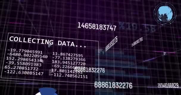 Animation Financial Data Processing Grid Global Business Finances Computing Data — 비디오