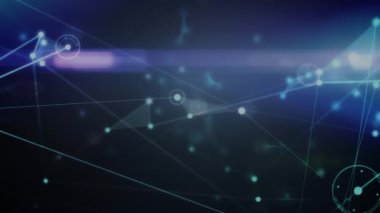 Simgelerle bağlantı ağının animasyonu. Küresel ağlar, dijital arayüz, hesaplama ve veri işleme kavramı dijital olarak oluşturuldu.