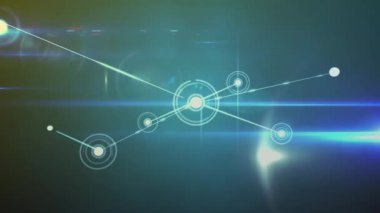 Beneklerle bağlantı ağının animasyonu. Dijital olarak oluşturulmuş küresel bağlantılar, iş, finans, bilgisayar ve veri işleme kavramı.