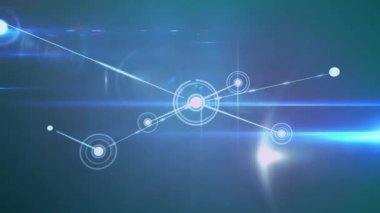 Beneklerle bağlantı ağının animasyonu. Dijital olarak oluşturulmuş küresel bağlantılar, iş, finans, bilgisayar ve veri işleme kavramı.