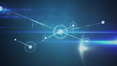 Beneklerle bağlantı ağının animasyonu. Dijital olarak oluşturulmuş küresel bağlantılar, iş, finans, bilgisayar ve veri işleme kavramı.