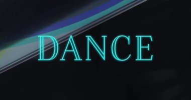 Parlayan kristalin üzerinde dans metninin animasyonu. Geçmişe dönük gelecek, renk ve arkaplan kavramı dijital olarak oluşturulmuş video.