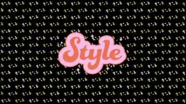 Animazione Stile Retrò Testo Modello Sfondo Nero Moda Vintage Concetto — Video Stock