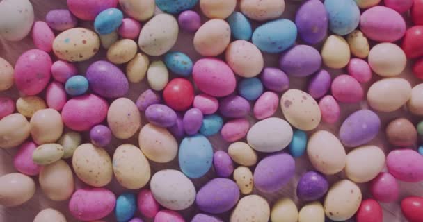 Animação Páscoa Feliz Sobre Ovos Páscoa Coloridos Páscoa Primavera Tradição — Vídeo de Stock