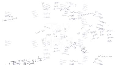 Matematiksel denklemlerin animasyonu ve beyaz arkaplan üzerinde veri işleme. Küresel bilim, iş, finans, hesaplama ve veri işleme kavramı dijital olarak oluşturulmuş video.