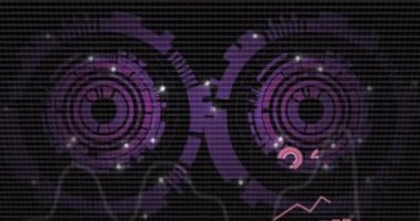 Animation of financial data processing over grid. Global business, finances, computing and data processing concept digitally generated video.