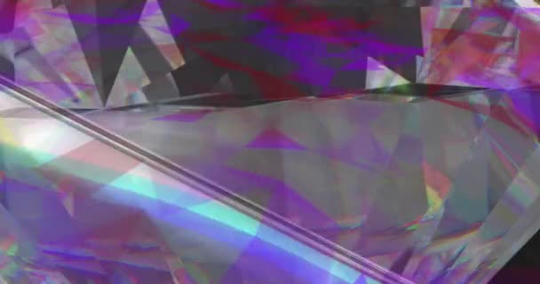 Animation Formes Bleues Rouges Déplaçant Sur Cristal Contexte Abstrait Avenir — Video