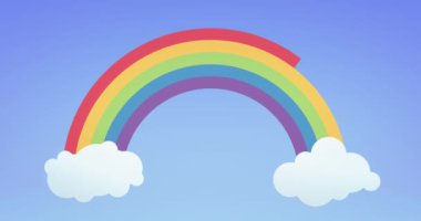 Gökkuşağı arka planında gökkuşağı gurur metninin animasyonu. Gurur ayı, lgbt, eşitlik ve insan hakları konsepti dijital olarak oluşturuldu.