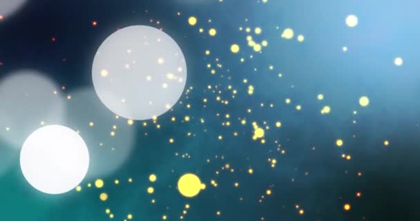 Animação Manchas Brancas Luz Partículas Amarelas Arco Íris Contra Fundo — Vídeo de Stock