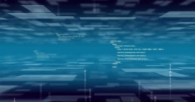 İkili kodlama üzerinde veri işleme ile şekillerin animasyonu. Küresel iş ve dijital arayüz kavramı dijital olarak oluşturulmuş video.