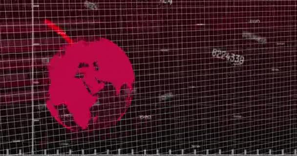 Анимация Обработки Финансовых Данных Фоне Сетки Глобальный Бизнес Финансы Вычислительная — стоковое видео