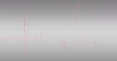Matematiksel denklemlerin ve çizimlerle formüllerin animasyonu. Küresel bilim, iş, finans, hesaplama ve veri işleme kavramı dijital olarak oluşturulmuş video.