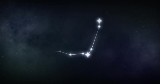 用黑色背景的星星来动画摩羯座星座 黄道带星座 恒星和星宿警察概念数字生成的视频 — 图库视频影像