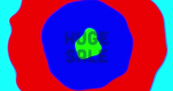 Animação Padrões Circulares Multicoloridos Bolhas Grande Texto Venda Contra Fundo — Vídeo de Stock