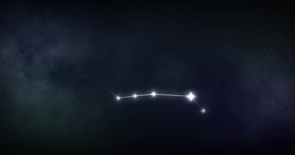 Animação Sinal Gêmeos Com Estrelas Sobre Fundo Preto Signos Zodíaco — Vídeo de Stock