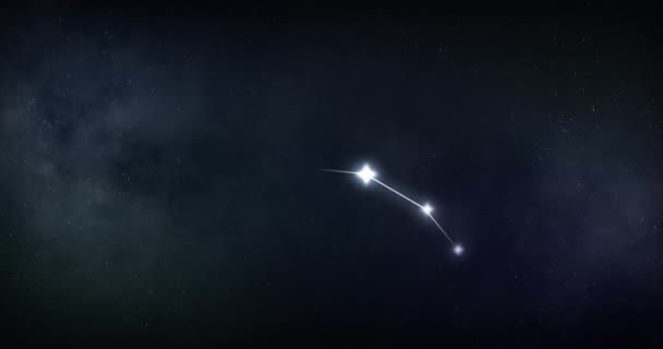 Animation Aries Sign Stars Black Background Zodiac Signs Stars Horoscop — Stock Video