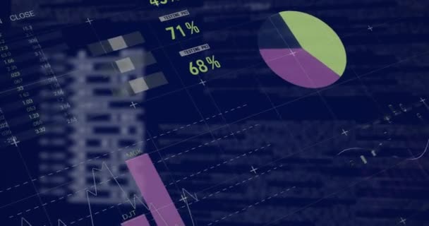 Animation Statistics Financial Data Processing Global Business Finances Computing Data — Video Stock