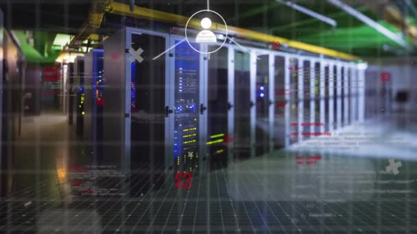 Анимация Цифровых Иконок Серверов Обработки Данных Концепция Глобальных Сетей Цифрового — стоковое видео
