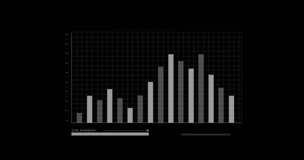 Zusammenstellung Von Statistiken Mit Datenverarbeitung Auf Schwarzem Hintergrund Globale Netzwerke — Stockfoto