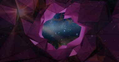 Yıldızlar ve şekiller üzerinde yay burcunun yıldız sembolü. Yıldız falı ve semboller dijital olarak oluşturulmuş video konsepti.