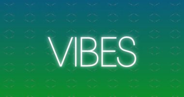 Yeşil gradyan arkaplandaki kusursuz desenli soyut şekillerin üzerindeki tatlı metin afişlerinin animasyonu. Teknoloji arka plan kavramı