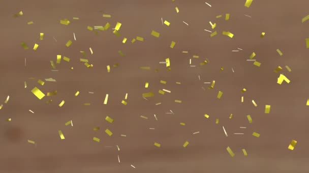 황금색 애니메이션 초콜릿 케익의 가장자리로 넘어간다 파티와 축하의 — 비디오