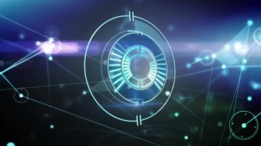 Kapsam taramasıyla bağlantılı ağların animasyonu. Küresel ağlar, işletmeler, finansmanlar, hesaplama ve veri işleme kavramı dijital olarak oluşturuldu.