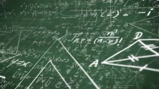 Анимация Математических Уравнений Диаграмм Зеленом Фоне Мбаппе Грэм Иллюстрации Суммы — стоковое видео