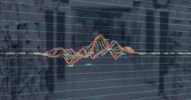 Dükkan içi mali veri işleme görüntüsü. küresel alışveriş, bağlantılar, iş dünyası, dijital arayüz, teknoloji ve ağ konsepti dijital olarak oluşturulmuş görüntü.