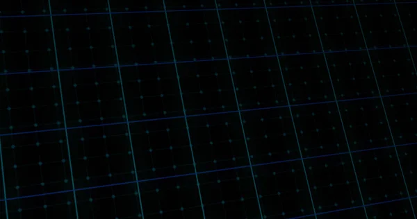黑色背景上有蓝色线条的网格的组成 全球网络 计算和数据处理概念数字生成的视频 — 图库照片