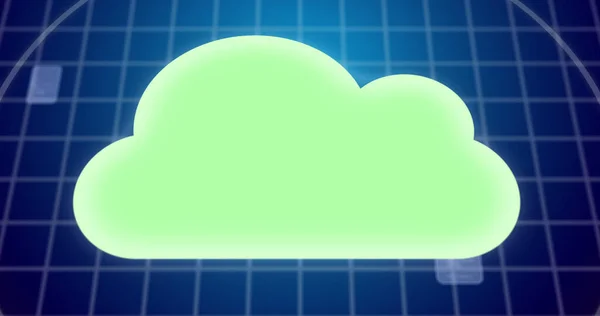 Composición Nube Verde Digital Sobre Red Computación Nube Global Interfaz — Foto de Stock
