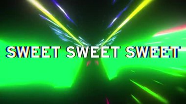 Çok renkli arka planda tatlı metin animasyonu. Küresel sosyal medya, dijital arayüz ve bağlantılar konsepti dijital olarak oluşturulmuş video.