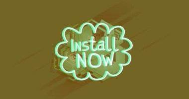 Yeşil arkaplan üzerindeki metin ve şekillerin kurulumu. Soyut arkaplan ve dijital arayüz kavramı dijital olarak oluşturulmuş video.