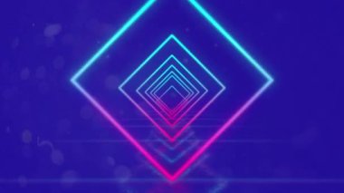 Neon elmaslar ve mor arkaplan üzerine wow metni animasyonu. Video oyunu, eğlence ve iletişim konsepti dijital olarak oluşturuldu.