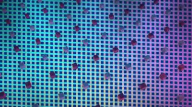 Izgara gradyan arkaplan üzerinde pürüzsüz desenli 3d küplerin animasyonu. İş teknolojisi kavramı