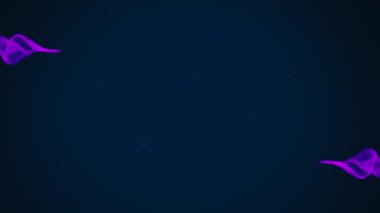 Siyah arkaplanda hareket eden mor ağların animasyonu. Işık ve hareket kavramı dijital olarak oluşturulmuş video.