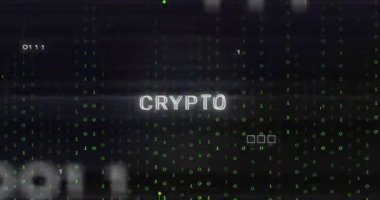 İkili kodlara karşı devre kartı deseninde şifreli metin üzerinde arıza tekniği animasyonu. Dijital olarak üretilmiş, hologram, kodlama, makine öğrenimi, televizyon, bankacılık ve teknoloji.