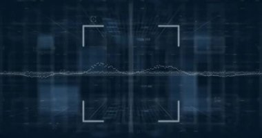 İşaretleyicinin animasyonu, şebeke üzerinde veri işleme. Küresel iş, finans, hesaplama ve veri işleme kavramı dijital olarak oluşturulmuş video.